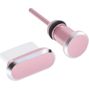 Esf Type-C Anti Toz Şarj Tıpası & Kulaklık Girişi Anti Toz  Gül Kurusu