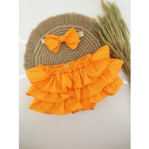 Mini Kids & Baby Mini Kids & Babykız Bebek Fırfırlı Şort Etek Bandana Takıım