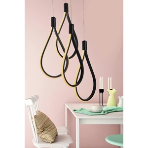 Trend Üç Renk Ledli 4'lü Avize Siyah