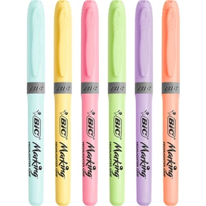 Kalem Tipi Fosforlu Kalem Pastel Renk 6'lı