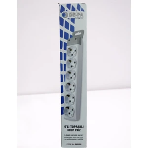 6'lı Topraklı Grup Priz Kablosuz Klemensli