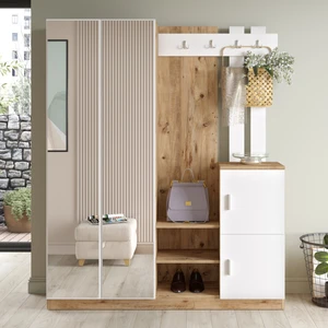 Robin Home Sofia Aynalı Vestiyer Portmanto Ayakkabılık Beyaz