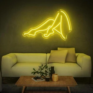 Honey Concept Kadın Arka Siluet Neon Duvar Yazısı Dekoratif Duvar Aydinlatmasi Gece Lambası