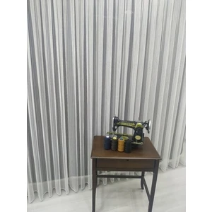 Tül Shop Tül Perde Çizgili Sade Spor Ütü Istemez Kaliteli Tül Perde 1 X 2.5 Orta Pileli