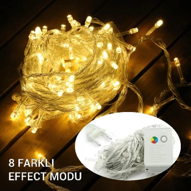 LED Işık Gün Işığı 10 Metre Yılbaşı Işığı Fişli Şeffaf Kablolu 8