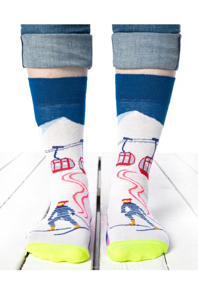 Brogetti Kayak Yapan Adam Desenli Erkek Soket Çorap