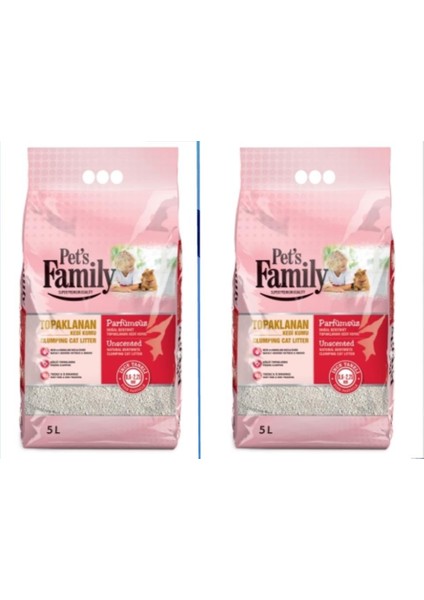 Pets Family Premium Kedi Kumu Ince Tane 5 Lt 2'li