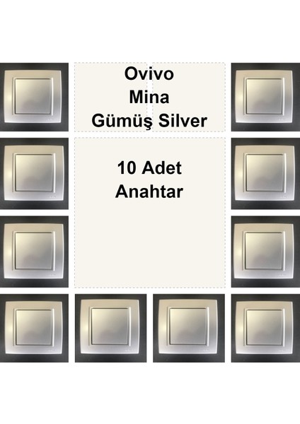 Ovivo Mina Gümüş Silver 10 Adet Anahtar