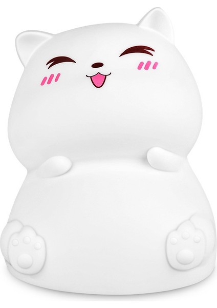 USB Silikon Kedi Gece Lambası Sevimli