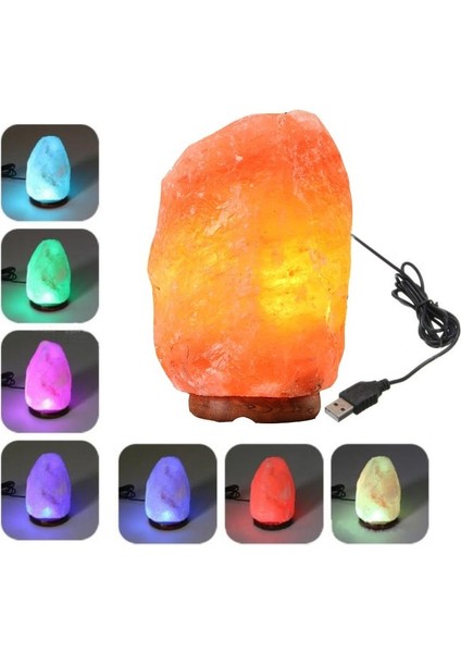 USB Güç Himalaya Kristal Tuz Lambası Çok Renkli