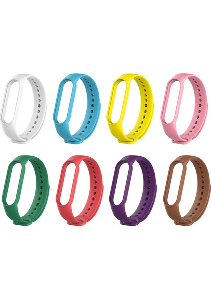 Xiaomi Mi Band 5 ve 6 Uyumlu Silikon Kordon 8'li Set 3