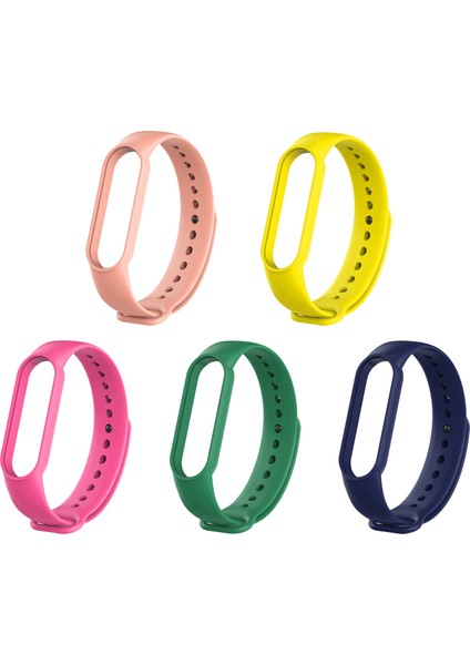 Xiaomi Mi Band 5 ve 6 Uyumlu Silikon Kordon 5'li Set 2