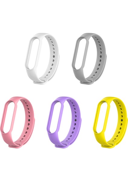 Xiaomi Mi Band 5 ve 6 Uyumlu Silikon Kordon 5'li Set 12