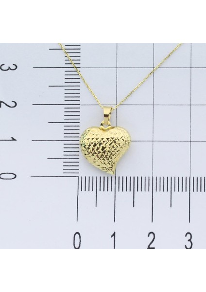 14K Altın Işlemeli Kalp Kolye W4N02278Z
