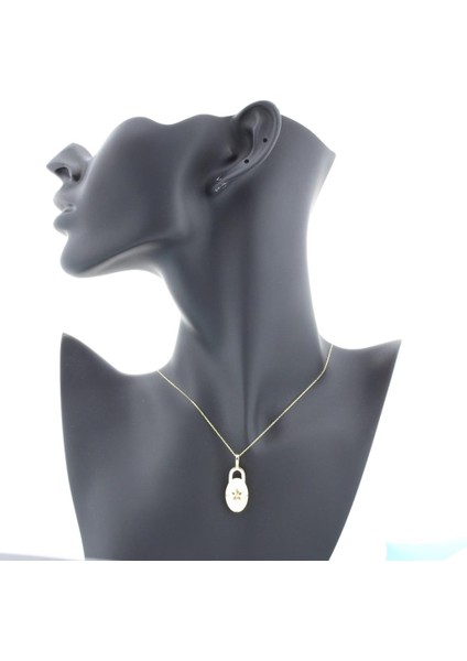 14K Altın Oval Yıldız Kilit Kolye W4N28193Z indirimleri