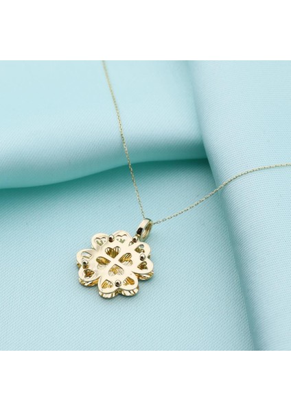 14K Altın Kalpler Yonca Kolye W4N28197Z