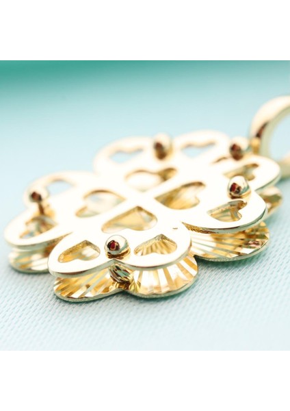 14K Altın Kalpler Yonca Kolye W4N28197Z