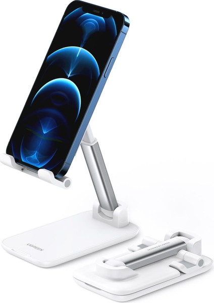 Katlanabilir Çok Açılı Yükseklik Ayarlı Telefon Standı Beyaz