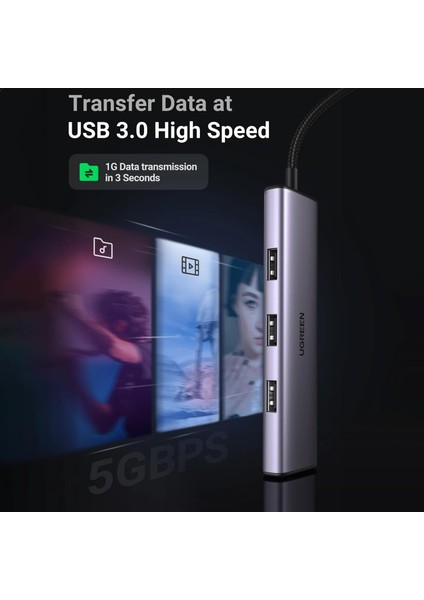 Alüminyum Type-C To 4 Portlu USB 3.0 Çoklayıcı Adaptör fiyatları