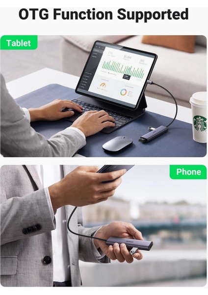 Alüminyum Type-C To 4 Portlu USB 3.0 Çoklayıcı Adaptör indirimleri