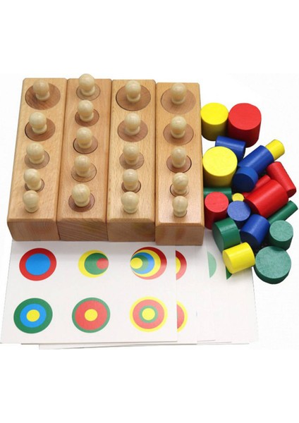 Montessori Duyusal Aile Oyuncak Silindir Blokları Şekil Rengi ve Boyutu Maçı (Yurt Dışından) fiyatları