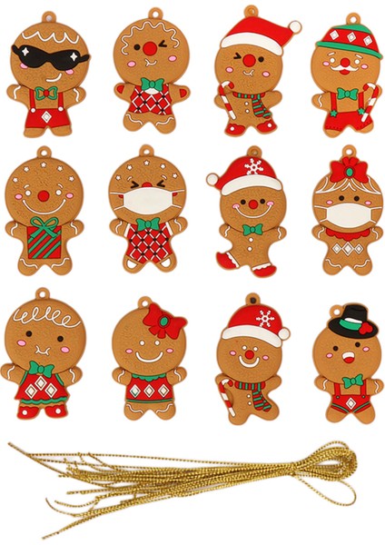 12 Eğlenceli Noel Ağacı Asılı Süsleme Parti Sezonu Şömine Dekor Seti (Yurt Dışından)