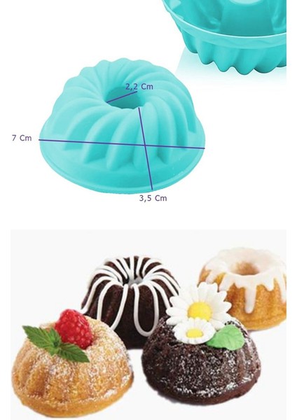 12'li Silikon Mini Kek Kalıbı Muffin Kurabiye Kalıbı modelleri