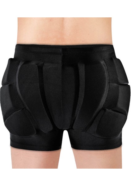 Paten Hıps Koruyucu Pantolon Gençler Kayak Yastıklı Koruyucu Şort Siyah S (Yurt Dışından)