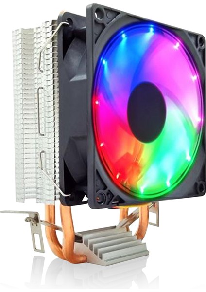 M200 2 Bakır Borulu Cpu Soğutucu Fan Rainbow