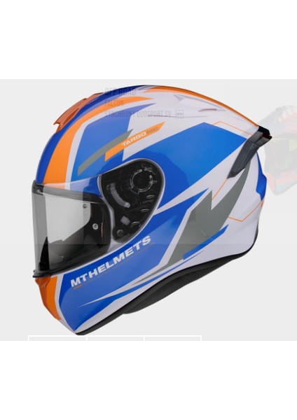 Kask mt Targo Pro Sound D4 Gloss Orange Şefaf Vizörlü