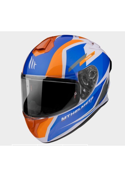 Kask mt Targo Pro Sound D4 Gloss Orange Şefaf Vizörlü