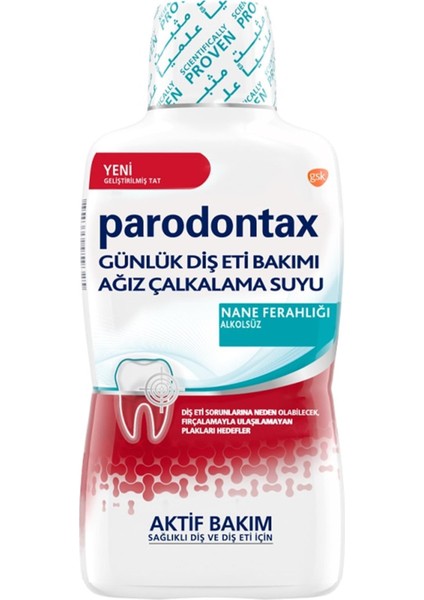 Parodontax Nane Ferahlığı Günlük Ağız Bakım Suyu 500 ml Ağız Çalkalama Suyu