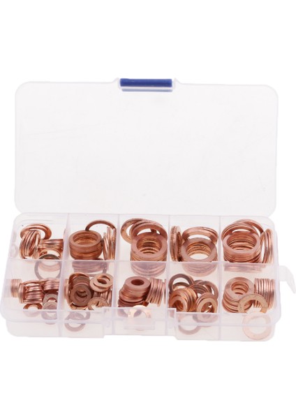 200 Adet Bakır Elektrik Yıkama Sızdırmazlık Yüzük Düz Conta Çeşitler Seti (Yurt Dışından)