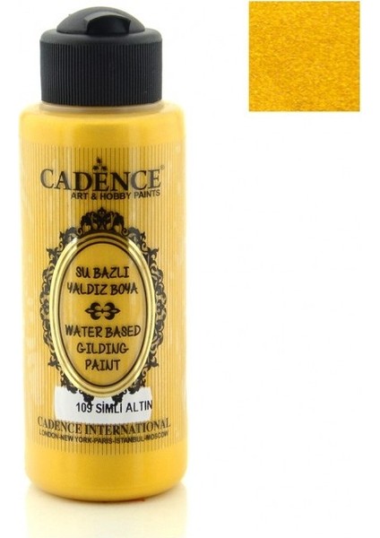 Cadence Yaldız Boya Su Bazlı 120 ml Simli Altın 109