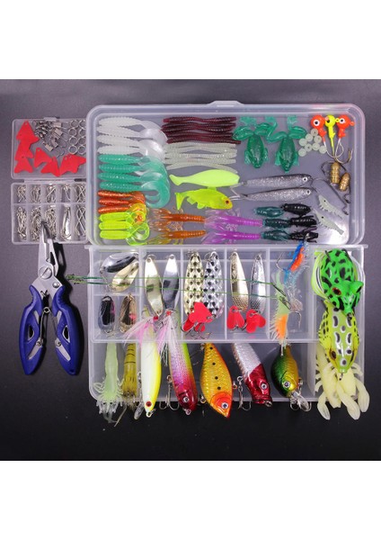 Balıkçılık Lures Kiti Tatlısu Tuzlu Su Solucanlar Crankbait 55 Adet Set Mücadele 1 (Yurt Dışından) modelleri