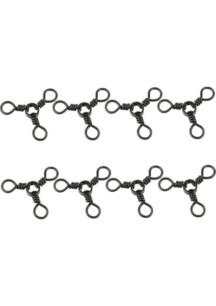 6/8 / 10 Adet 3 Yollu Haddeleme Arel Swivels Katı Teçhizat Halka Olta Konnektörü B (Yurt Dışından)