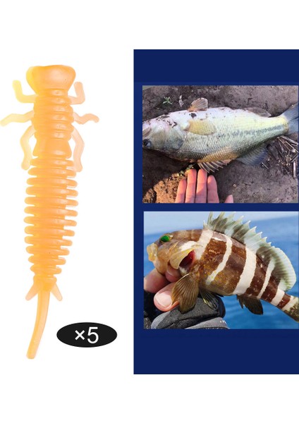 5x Balıkçılık Lures 8.9 cm Pvc Larva Solucan Grub Yemler Balık Kokusu Turuncu (Yurt Dışından) modelleri