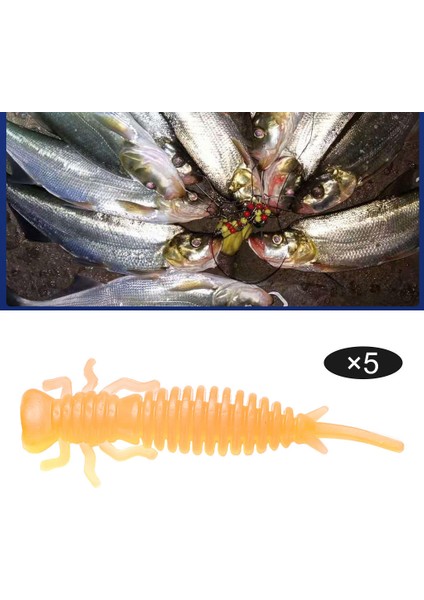 5x Balıkçılık Lures 8.9 cm Pvc Larva Solucan Grub Yemler Balık Kokusu Turuncu (Yurt Dışından) indirimleri