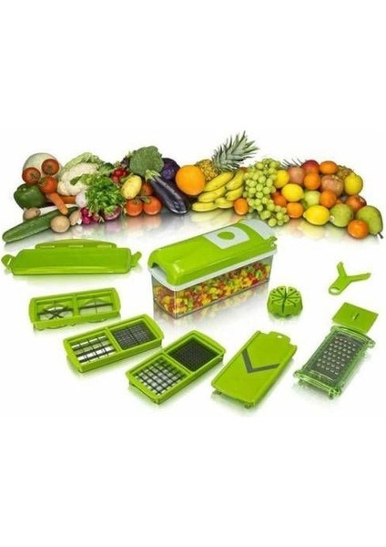 Nicer Dicer Plus 10 Parça Pratik Patates Soğan Sebze Dilimleyici Doğrayıcı fırsatları