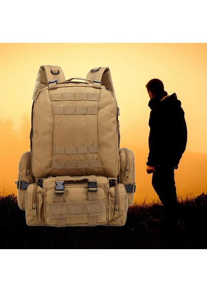 Strade Store 1x Kamuflaj Daypack Dizüstü Bilgisayar Taktik Sırt Çantası Bookbag Bisiklete Binme Haki (Yurt Dışından)