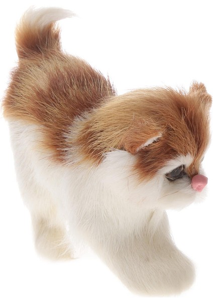 Güzel Gerçekçi Kedi Gerçek Kürk Kürklü Hayvan Ev Dekor Çocuk Hediyeler 11 * 8 cm (Yurt Dışından)