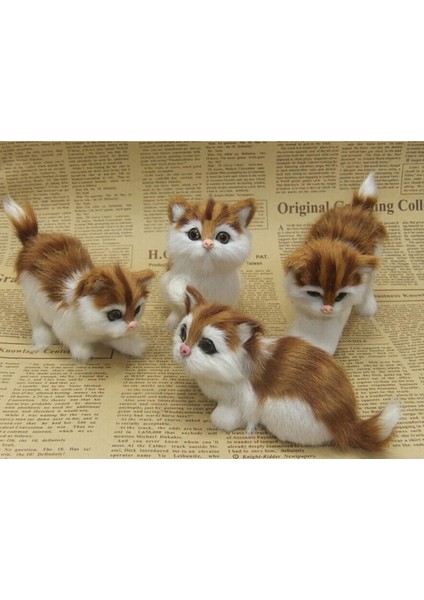 Güzel Gerçekçi Kedi Gerçek Kürk Kürklü Hayvan Ev Dekor Çocuk Hediyeler 11 * 8 cm (Yurt Dışından) fırsatları