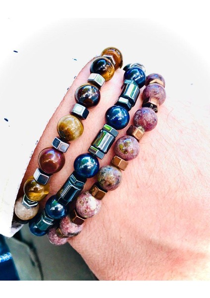 Stell 3.lü Set Doğaltaş Erkek Bileklik Seti