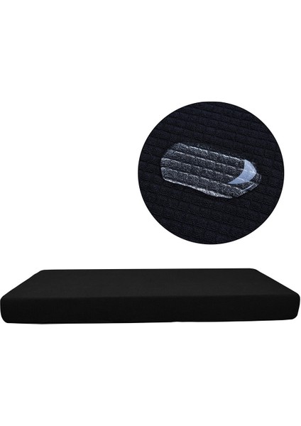 Emniyet Yastık Slipcover Koltuk Yastık Pad Kapak Bahçe Sandalyeleri Siyah-Size L (Yurt Dışından)