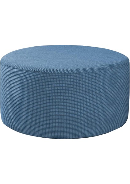 Foothool Kapak Yuvarlak Osmanlı Slipcover Footrest Kapak Depolama Osmanlı Koruyucu Mavi (Yurt Dışından)
