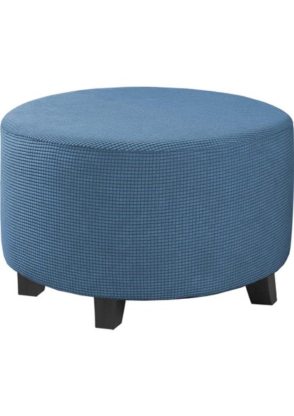 Foothool Kapak Yuvarlak Osmanlı Slipcover Footrest Kapak Depolama Osmanlı Koruyucu Mavi (Yurt Dışından) fiyatları