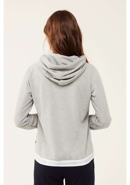16599 Kadın Kapişonlu Gri Eşofman Üstü modelleri