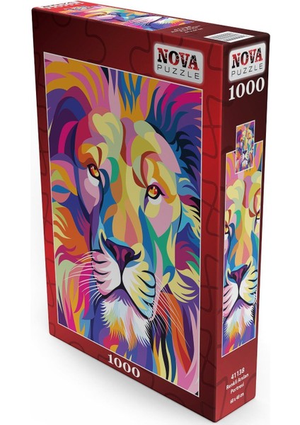 Nova Puzzle Nova 1000 Parça Renkli Aslan Portresi Puzzle