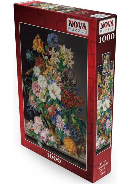 Nova 1000 Parça Vazoda Renkli Çiçekler Puzzle