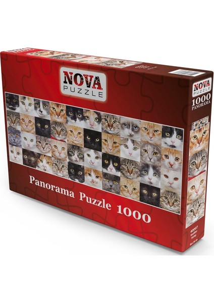 Nova Puzzle 1000 Parça Sevimli Kediler Kolajı Panorama Puzzle